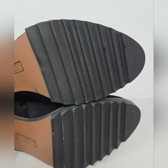 Blondo Waterproof Soft Leather Ankle Boot Sz 10M Rosalyn Black Suede Block Heel - Picture 8 of 11